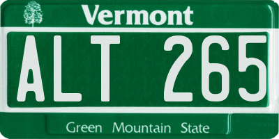 VT license plate ALT265