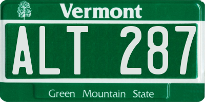 VT license plate ALT287