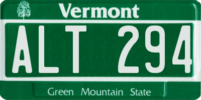 VT license plate ALT294