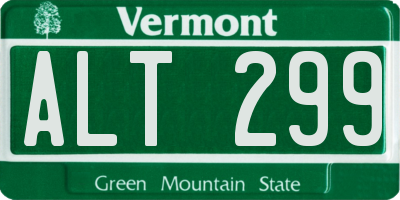 VT license plate ALT299