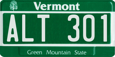 VT license plate ALT301
