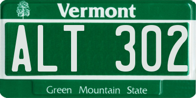 VT license plate ALT302