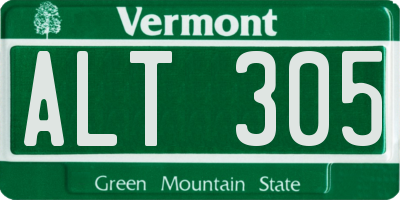 VT license plate ALT305