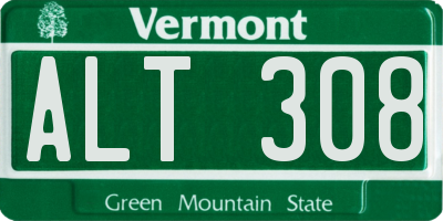 VT license plate ALT308