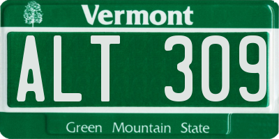 VT license plate ALT309