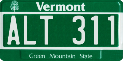 VT license plate ALT311