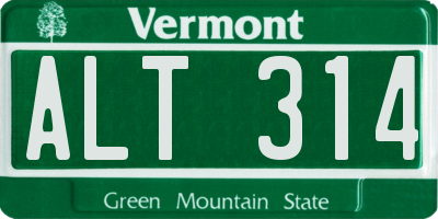 VT license plate ALT314