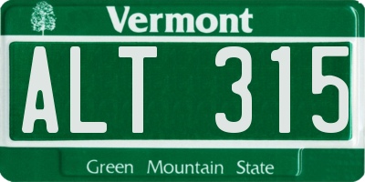 VT license plate ALT315