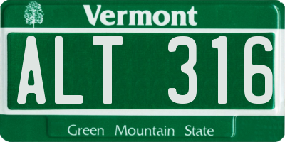 VT license plate ALT316
