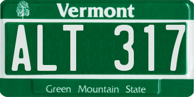 VT license plate ALT317