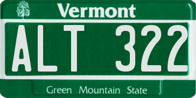 VT license plate ALT322