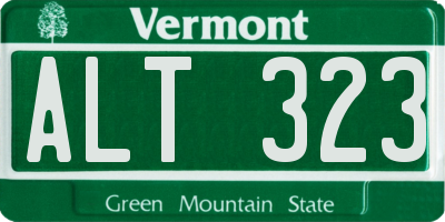 VT license plate ALT323