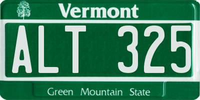 VT license plate ALT325