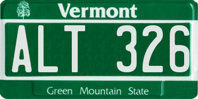 VT license plate ALT326