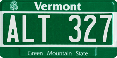 VT license plate ALT327