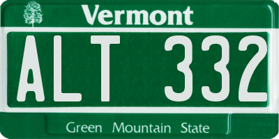 VT license plate ALT332
