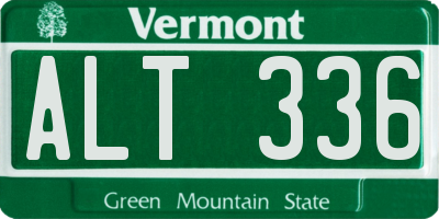 VT license plate ALT336