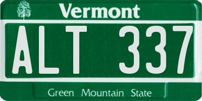 VT license plate ALT337