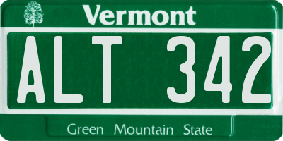VT license plate ALT342