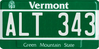 VT license plate ALT343