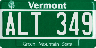 VT license plate ALT349
