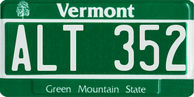 VT license plate ALT352