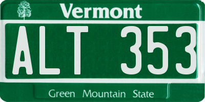 VT license plate ALT353
