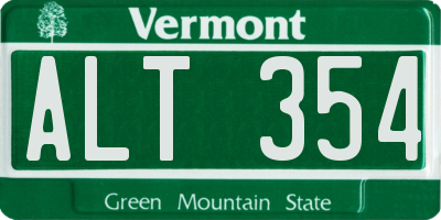VT license plate ALT354