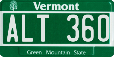 VT license plate ALT360