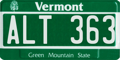 VT license plate ALT363