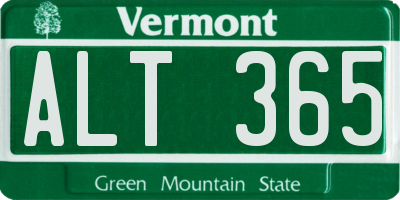 VT license plate ALT365