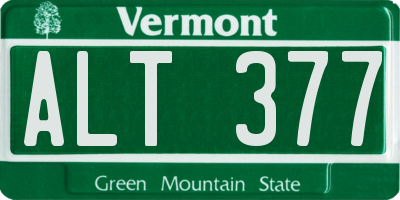 VT license plate ALT377