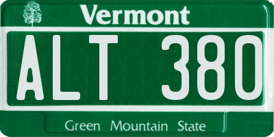 VT license plate ALT380