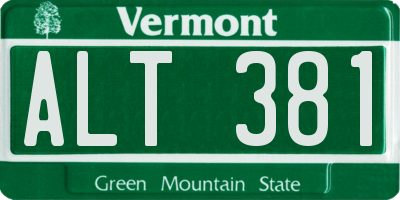 VT license plate ALT381