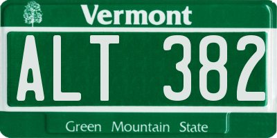 VT license plate ALT382
