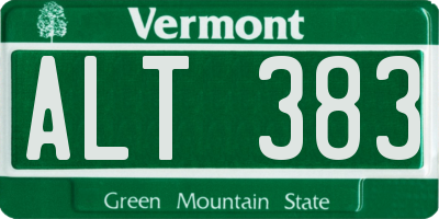 VT license plate ALT383