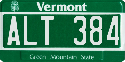 VT license plate ALT384