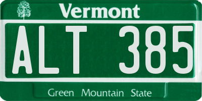 VT license plate ALT385