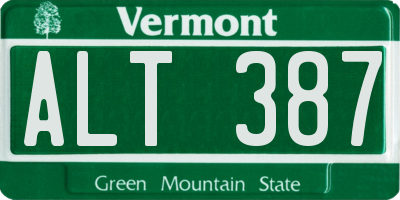 VT license plate ALT387