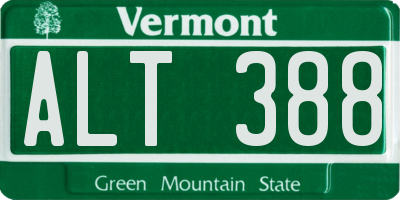 VT license plate ALT388