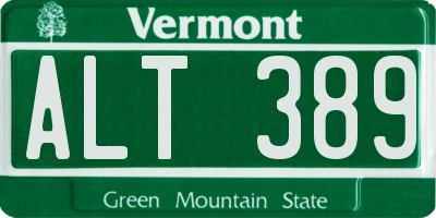 VT license plate ALT389
