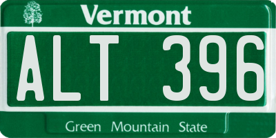 VT license plate ALT396