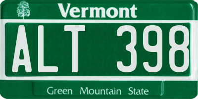 VT license plate ALT398
