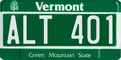 VT license plate ALT401