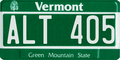 VT license plate ALT405