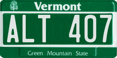 VT license plate ALT407