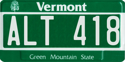 VT license plate ALT418