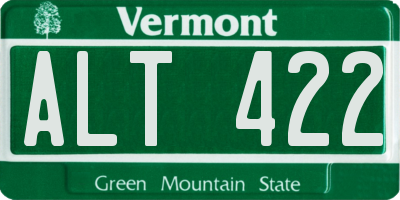 VT license plate ALT422