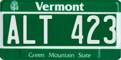 VT license plate ALT423