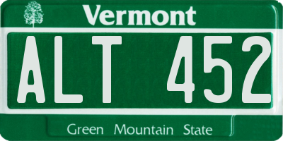 VT license plate ALT452